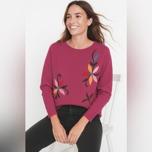 Aaeda Fuchsia Pink Ribbed Sweater M